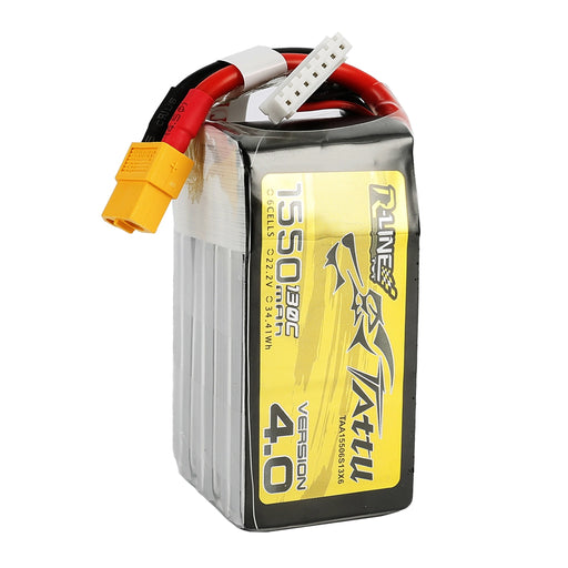 Tattu R-Line Version 4.0 1550mAh 22.2V 130C 6S1P LiPo battery - DroneRacingParts.com