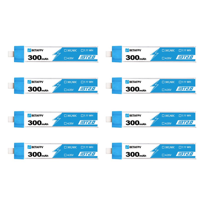 BT2.0 300mAh / 1S / 30C Battery (8 pcs) - DroneRacingParts.com