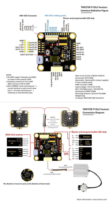 T-Motor F7 HD 30x30 Flight Controller for DJI - DroneRacingParts.com